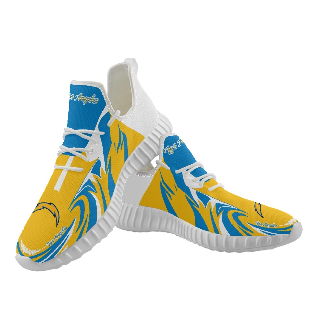 Women's Los Angeles Chargers Mesh Knit Sneakers/Shoes 009